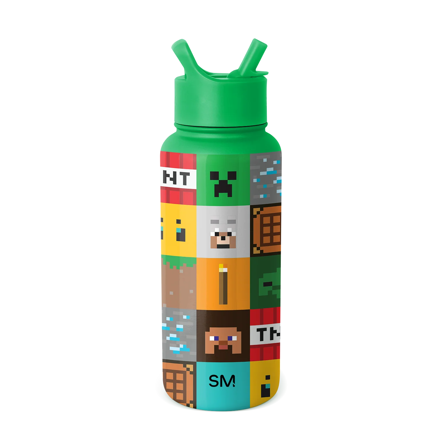 Minecraft Summit Water Bottle with Straw Lid