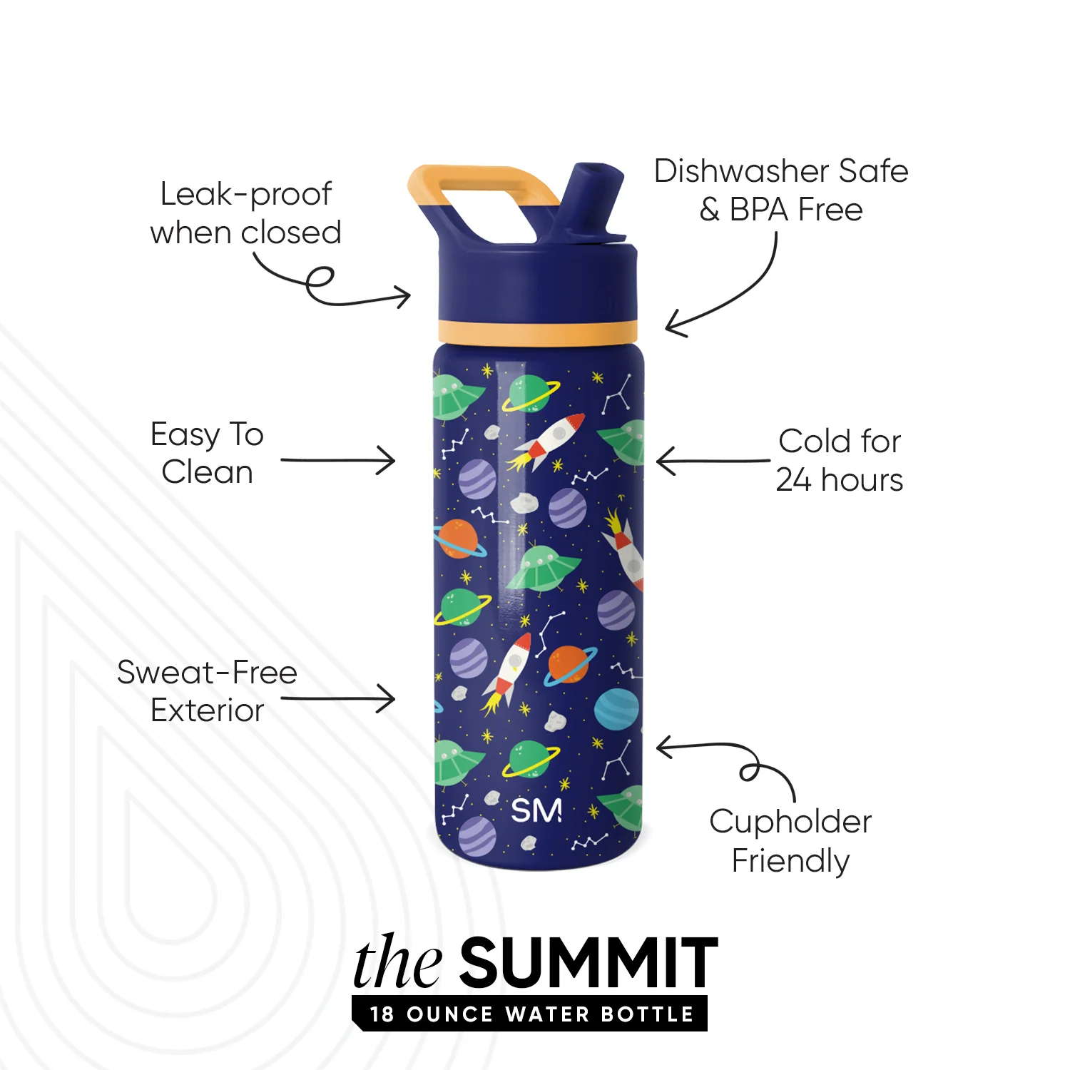 Summit Kids Water Bottle with Straw Lid - Image 2
