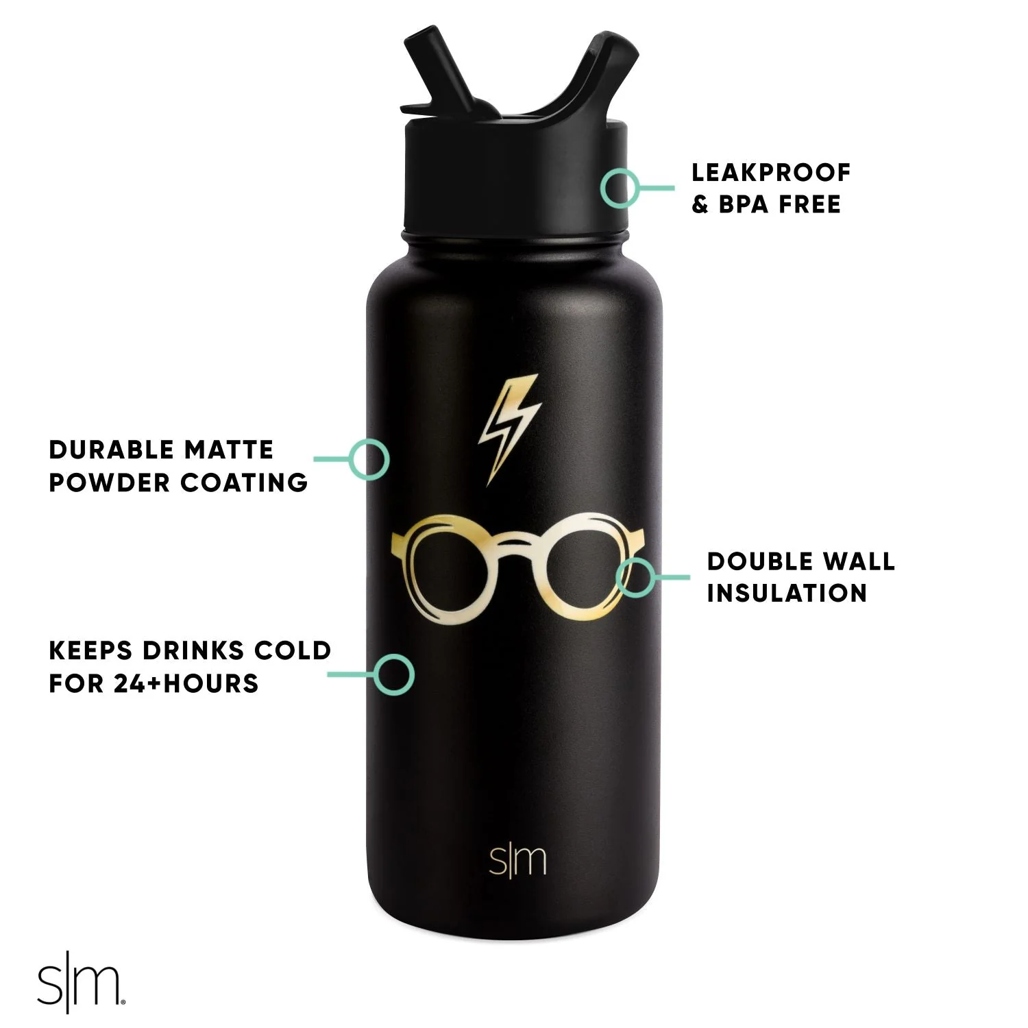 Summit Water Bottle with Straw Lid - Image 2