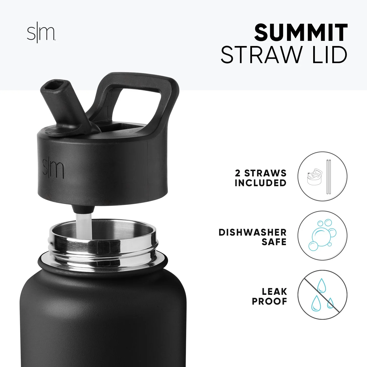 Summit Water Bottle with Straw Lid - Image 4