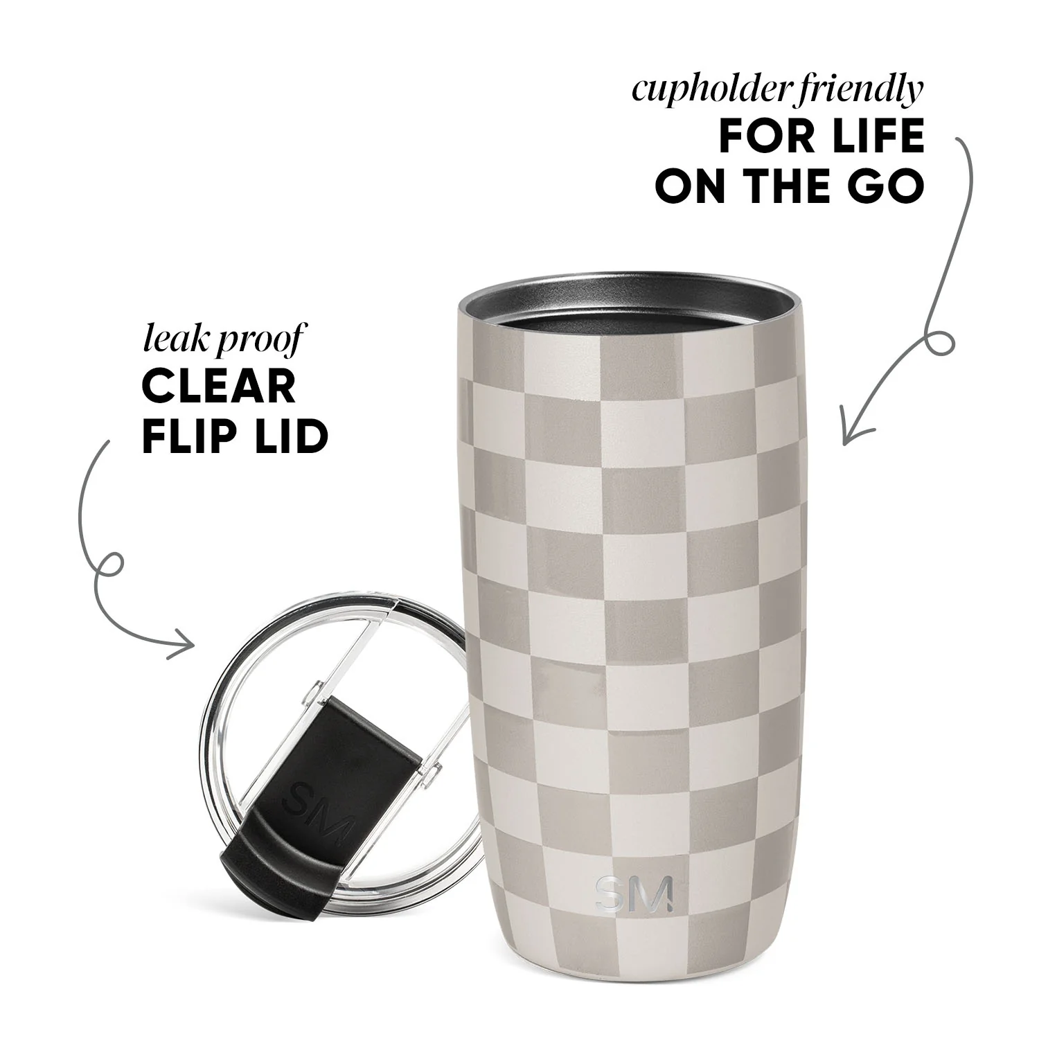Voyager Tumbler with Clear Flip Lid & Straw - Image 2