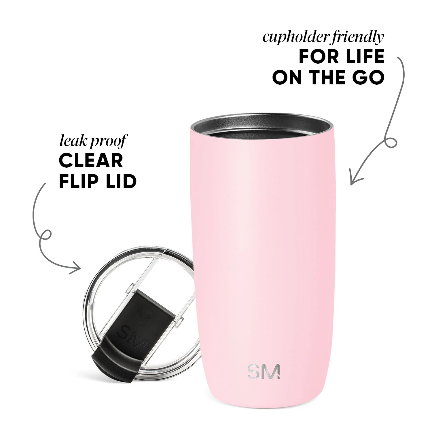 Voyager Tumbler with Clear Flip Lid & Straw - Image 2