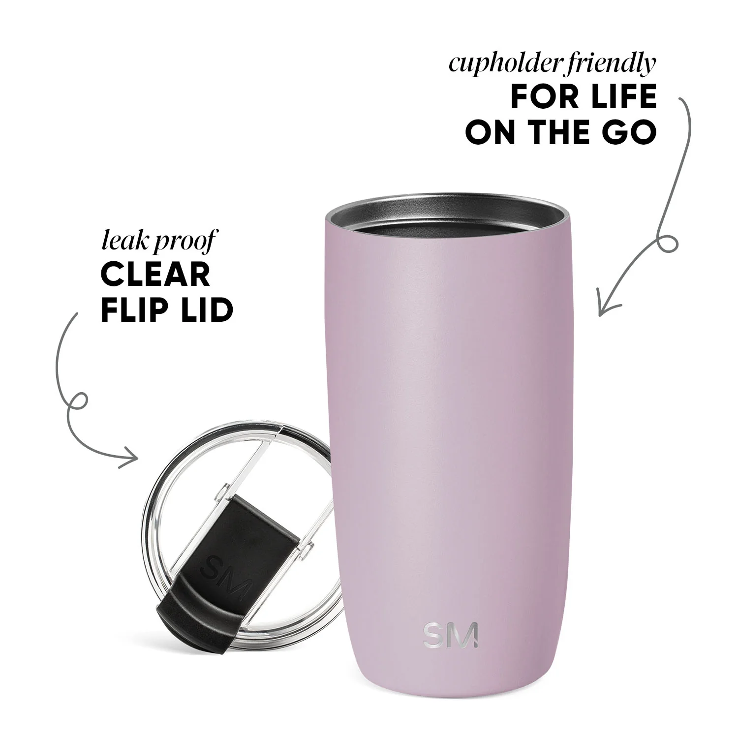 Voyager Tumbler with Clear Flip Lid & Straw - Image 2