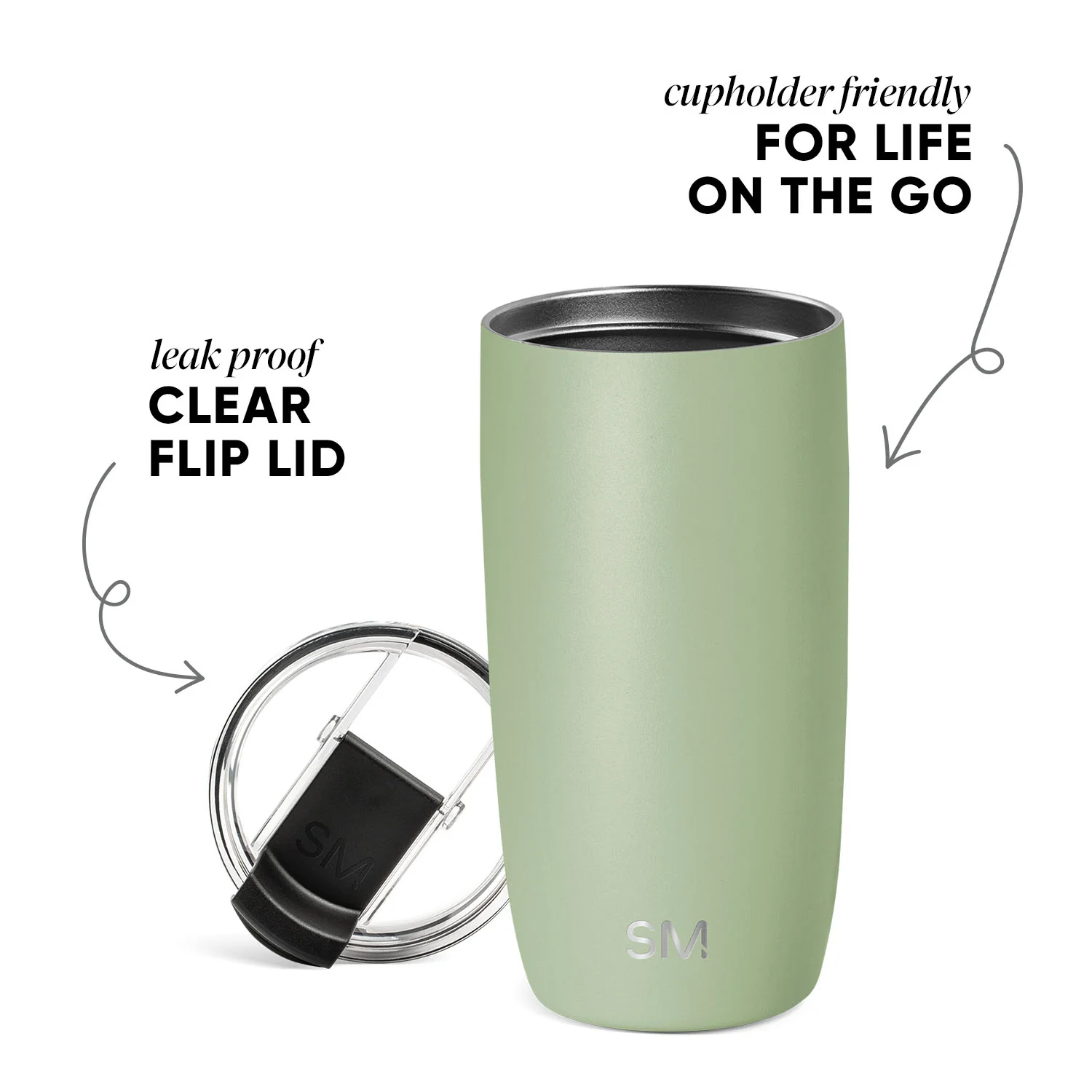 Voyager Tumbler with Clear Flip Lid & Straw - Image 2