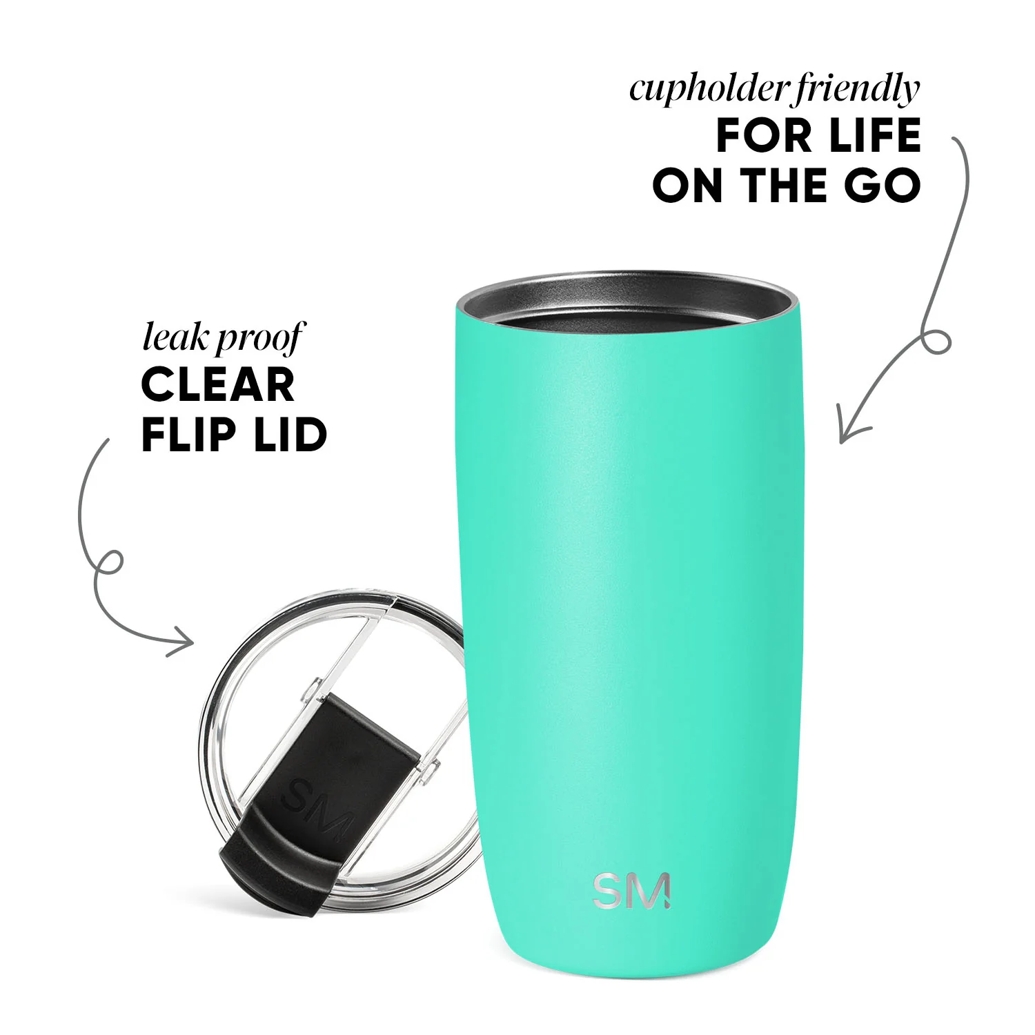 Voyager Tumbler with Clear Flip Lid & Straw - Image 2