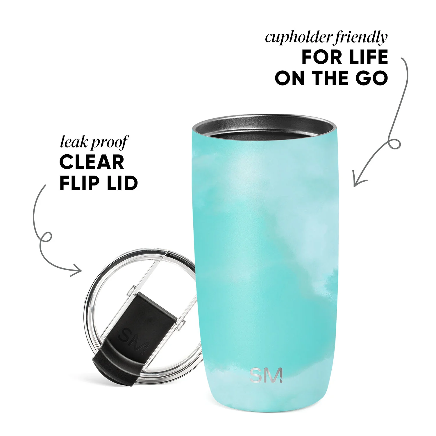 Voyager Tumbler with Clear Flip Lid & Straw - Image 2