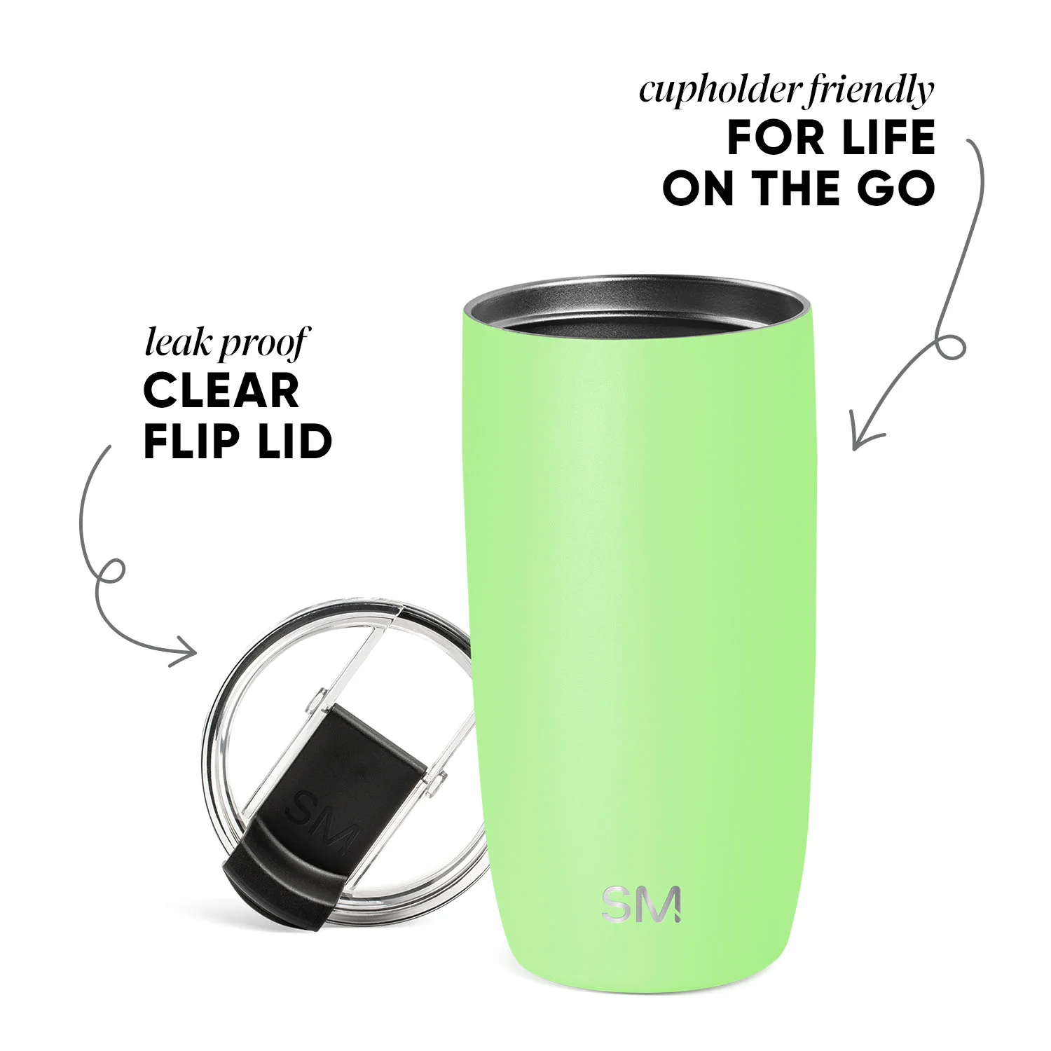 Voyager Tumbler with Clear Flip Lid & Straw - Image 2
